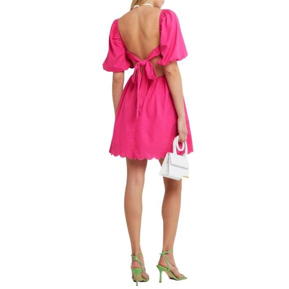 NWT OPT April Scalloped Dress Magenta Medium - Picture 1 of 15